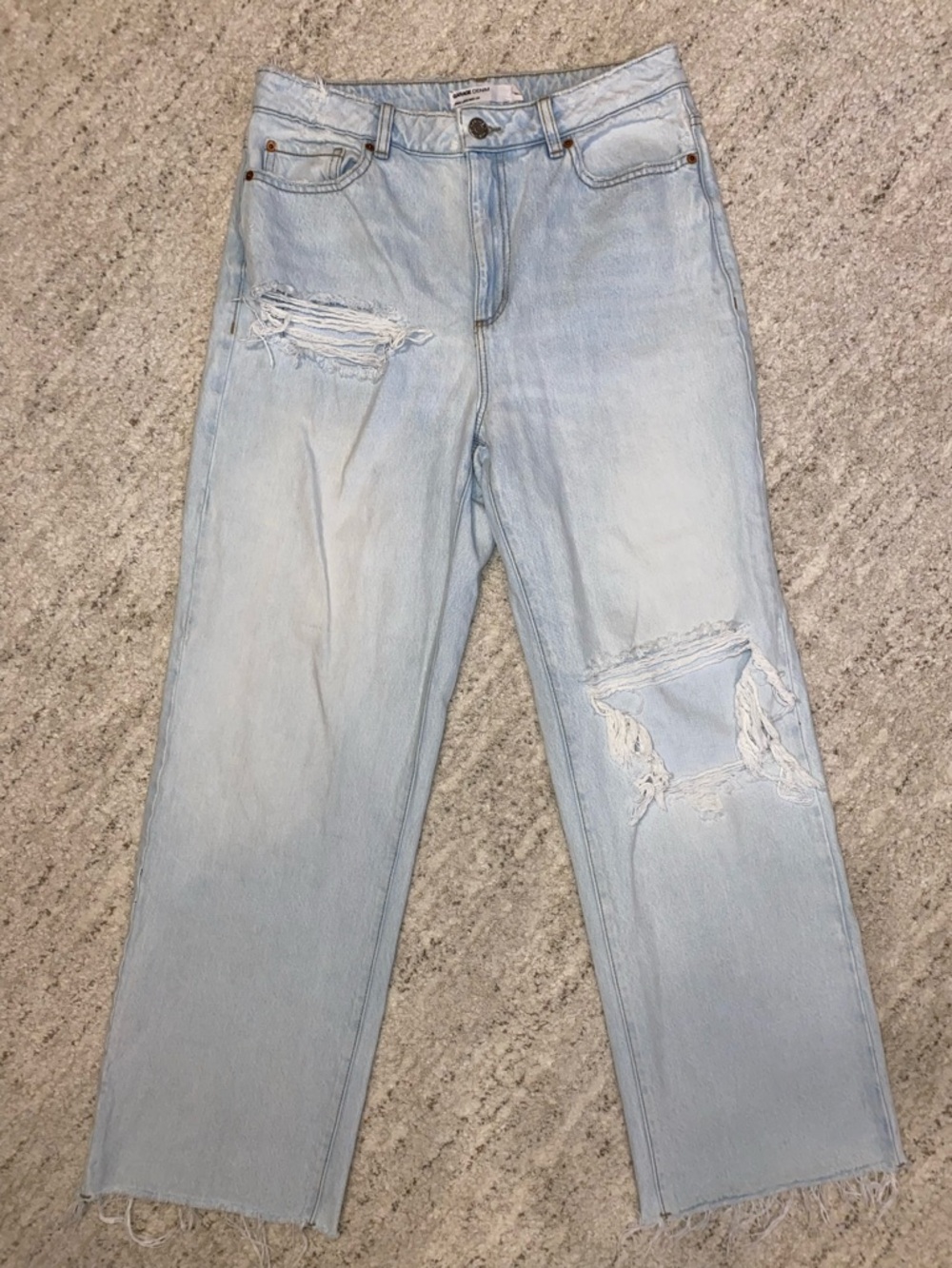 Garage Wide Leg Distressed Jeans in Light Wash Brileigh Blue 32" Waist - Picture 2 of 13